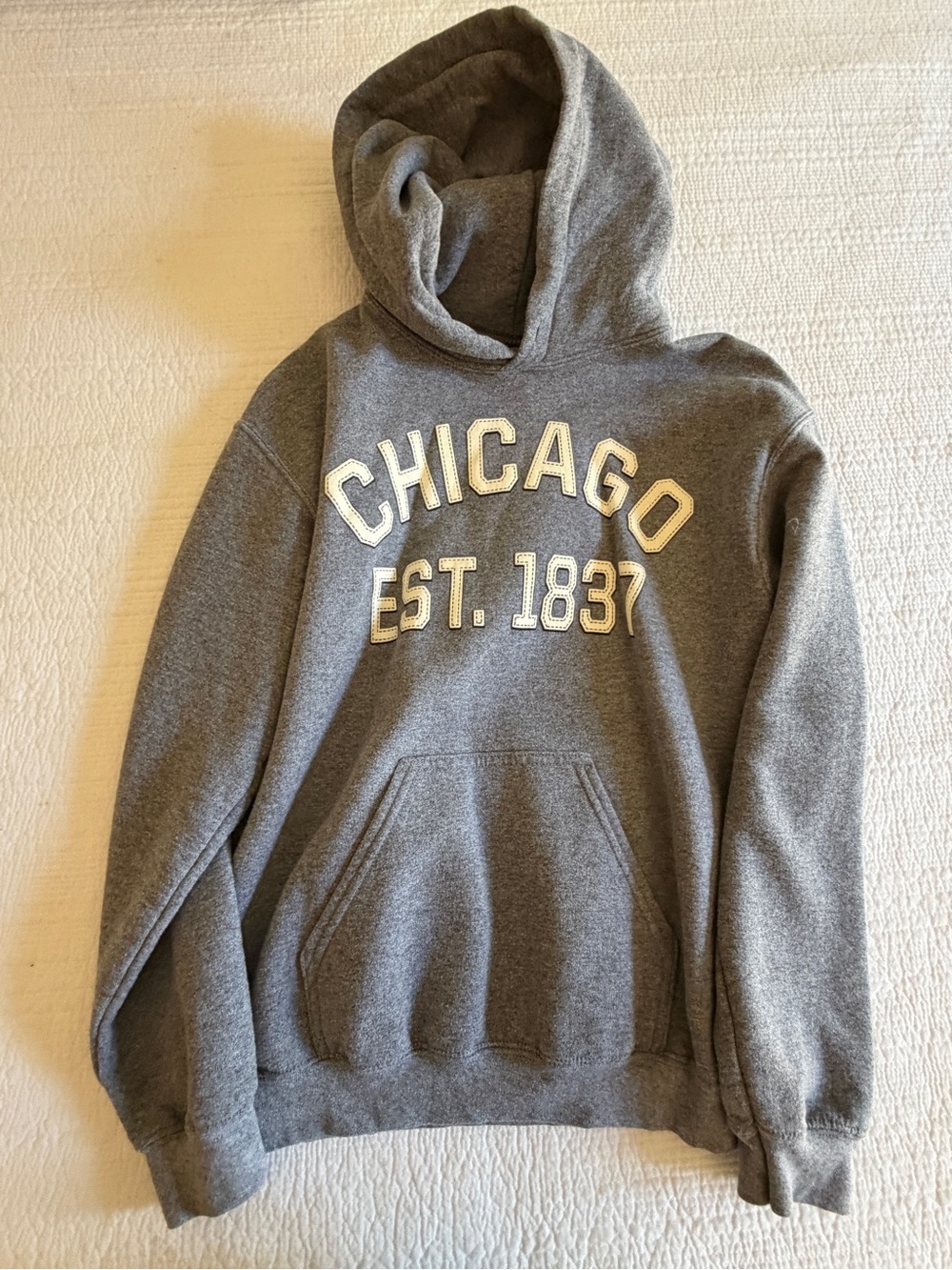 Gildan Gray 'Chicago EST. 1837' Pullover Hoodie - Men's
